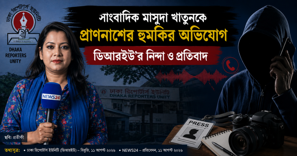 সাংবাদিক মাসুদা লাবনীর প্রাণনাশের হুমকির অভিযোগ, ডিআরইউর নিন্দা