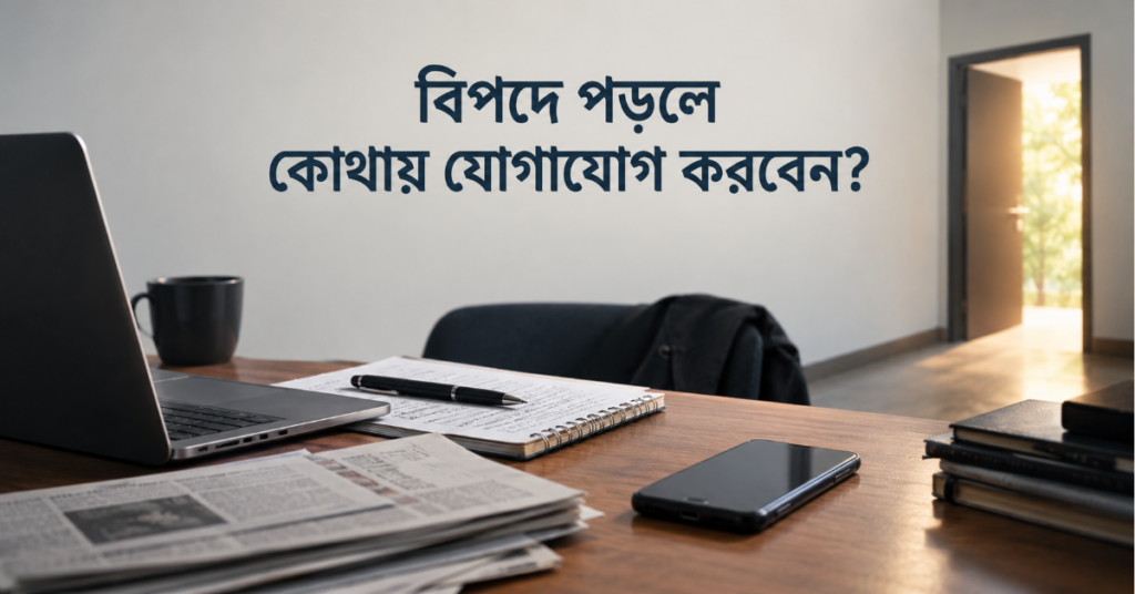 বিপদে পড়লে কোথায় যোগাযোগ করবেন?
